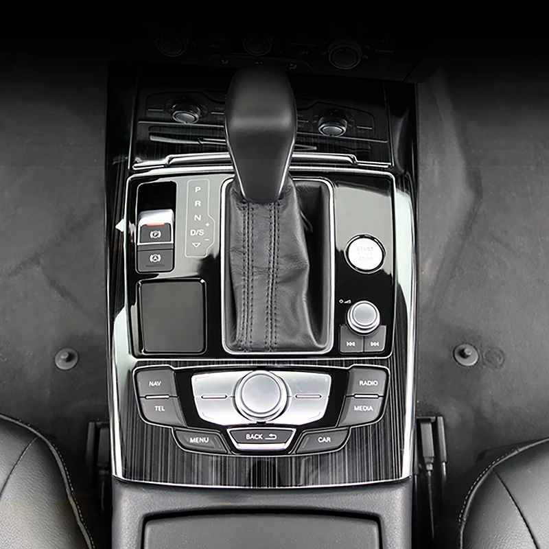 For Auid A6 C7 2012-2018 Center Console Gear Shift Panel Frame Decoration Gearshift Cover Trim Carbon Fiber Color Car Accessory
