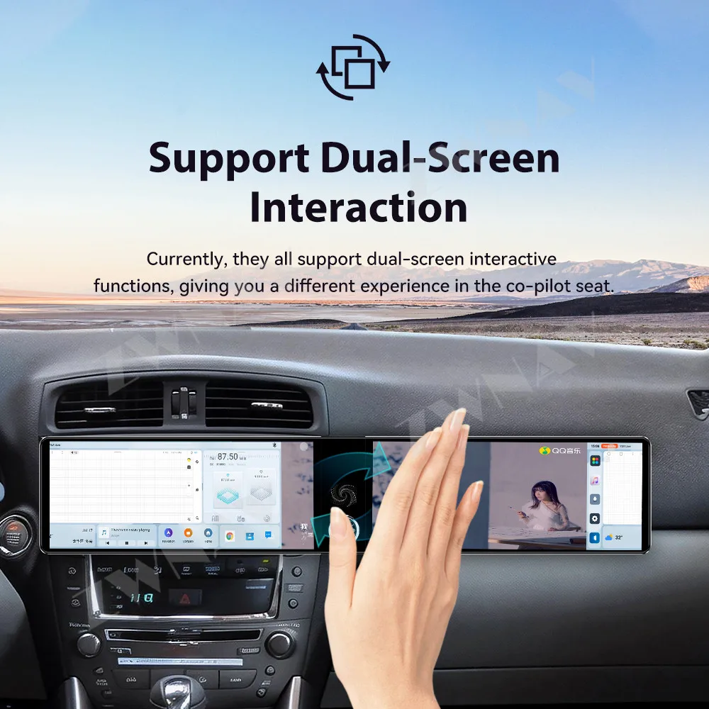 Dual 12.3 Inch HD Touch Screen Android 13 Wireless CarPlay GPS Navigation For Lexus IS250 2006-2010 Car Stereo Radio Head Unit
