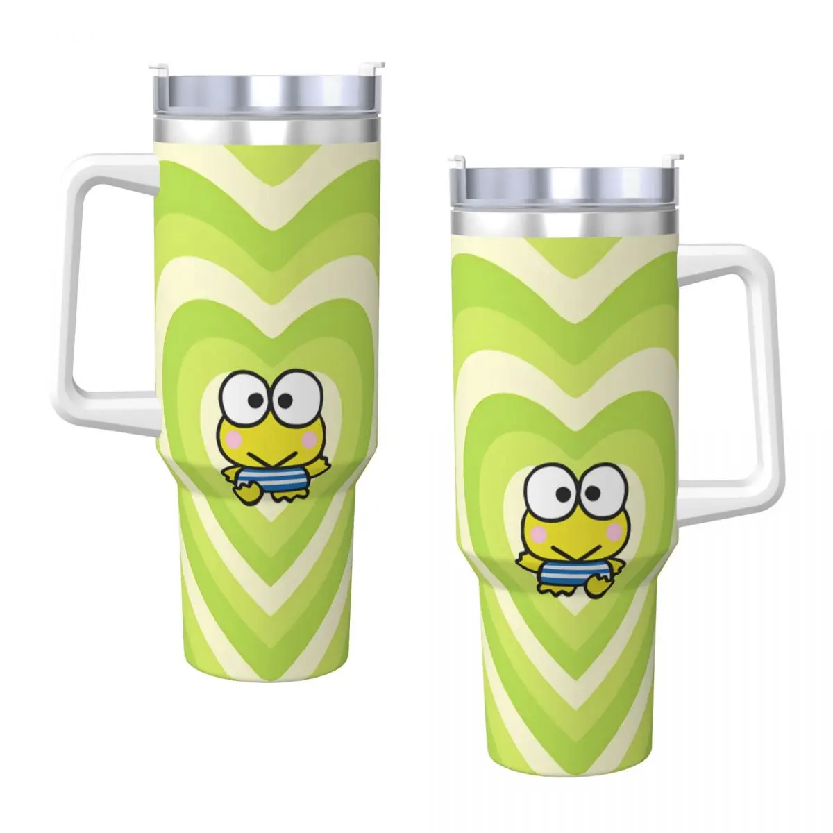 Keroppi Big-Eyed Frog Stainless Steel Tumbler Travelist Thermal Cups With Straws and Lid Large Mug Cup Cold and Hot Water Bottle