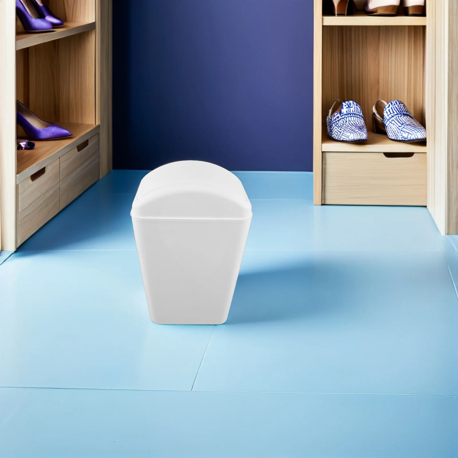 

Swing Top Trash Can 8L Slim Plastic Garbage Bin Large Capacity Odor Bathroom Bedroom Countertop Waste