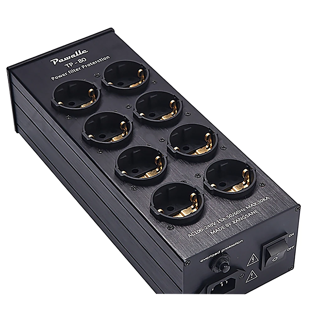 3000W 15A HiFi Power Filter Eu Plug Power Noise Filter Amplifier Power Conditioner EU Outlets Power Strip Purifier Audio Power