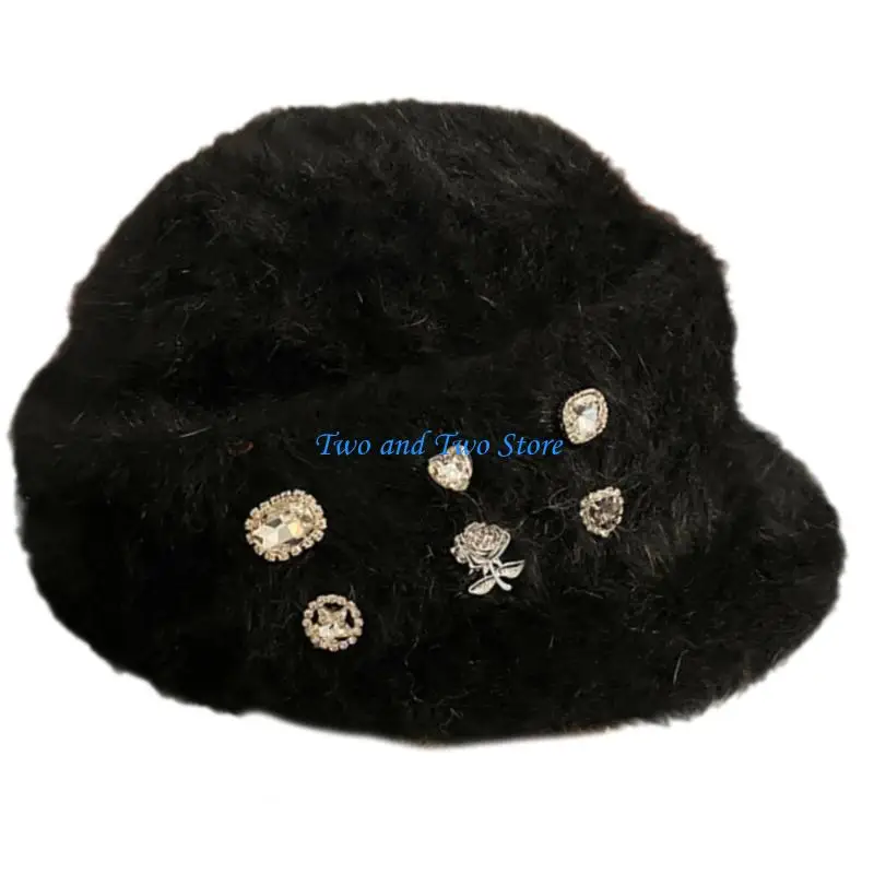 

HX6F Fashionable Rabbits Hat Trendy Unisex Hat Softable Warm Winter Hat for Female Styles