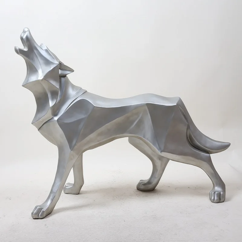 

Resin Crafts Wolf Totem Home Creative Gifts Animal Geometric Ornaments Housewarming