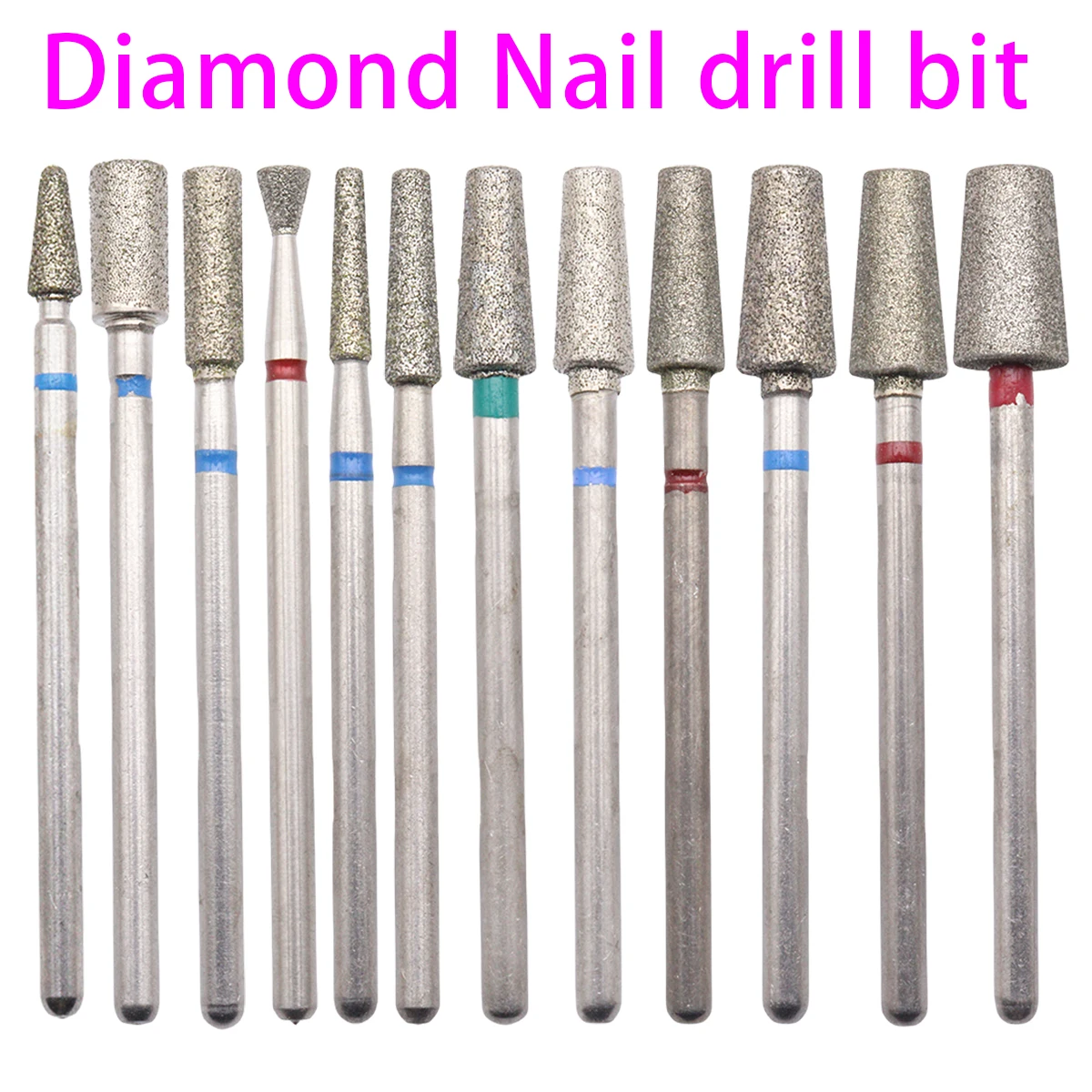 10 Stuks Elektrische Nagel Boren Set Diamant Frezen Scharen Manicure Gel Polish Remover Cutter Cuticula Boor Bit Nail Art Tools