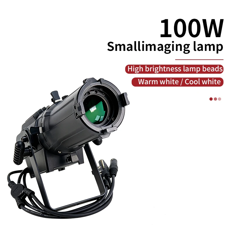 DMX Mini 100W Zoom Profile Variable Zoom Ellipsoidal Surface Studio Gobo Spotlight DMX LED Leko for Theater Exhibition
