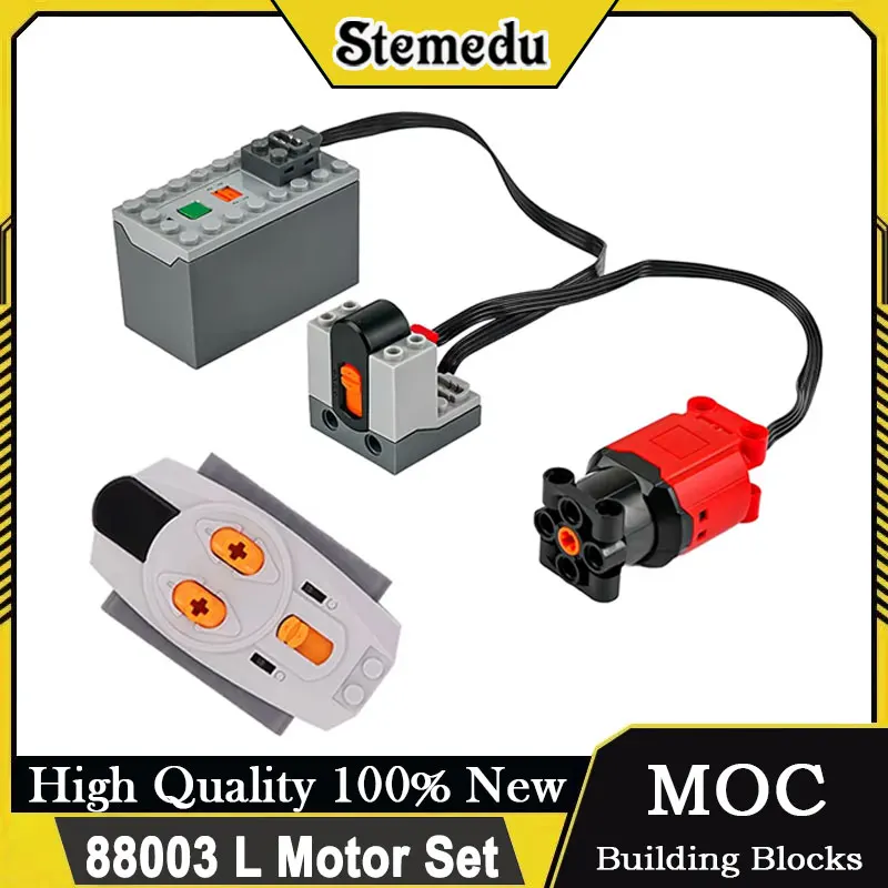 

88003 L Motor Red Plus для строительных блоков MOC, силовые функции с высоким крутящим моментом, сделай сам, автомобиль, грузовик, робот, совместимый с крупными брендами