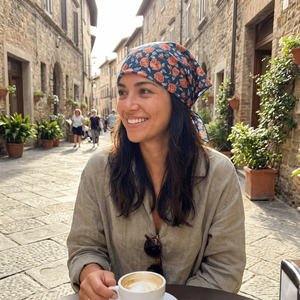 Sun Protection Floral Hat Thin Material Floral Pattern Ribbon Hat Ribbon Design Hair Covering Hat Outdoor Activities