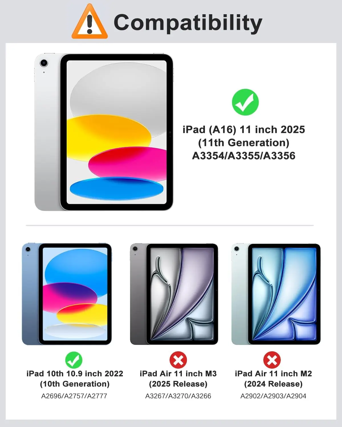 iPad (A16) 第11世代 11インチ 2025年モデル、iPad 第10世代 2022年モデル用ケース、左側にペンシルホルダー付き、スリムな三つ折りiPad 11インチカバー