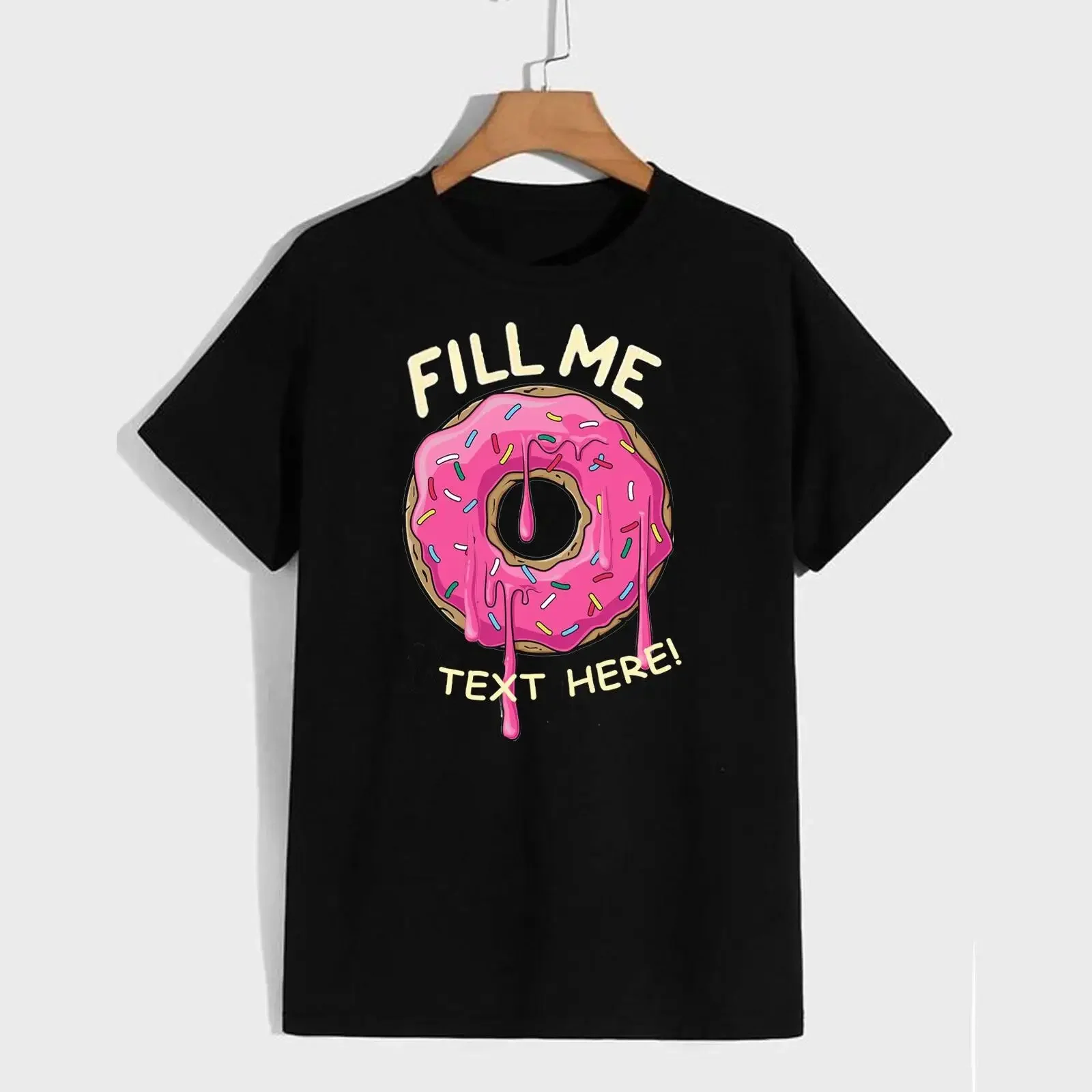 Personalisiertes T Shirt Fill Me Spaß Geschenk Erwachsene Humor Donut Snack vintage Washed graphic designer clothes