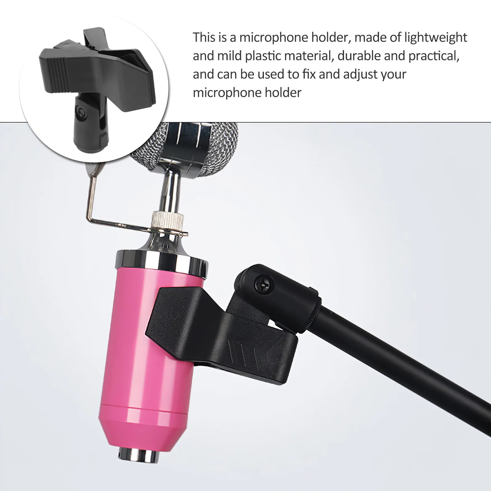 

6Pcs Durable Mic Holder Clips Universal Lightweight Plastic Microphone Stands Adapters Microphone Clips Mic Clip