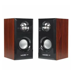 Wooden speakers USB Powered 3.5MM audio jack Surround Sound Wooden Wired Loudspeakers Computer Speakers for Laptop Smartphones