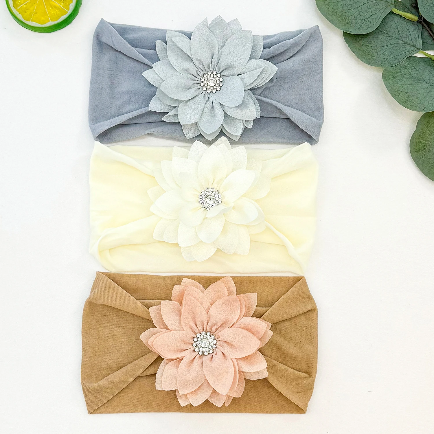 3PCS Baby Headbands Elastic Soft Newborn Floral Headbands for Baby Girl Children Turban Infant Flower Headband Hair Accessories