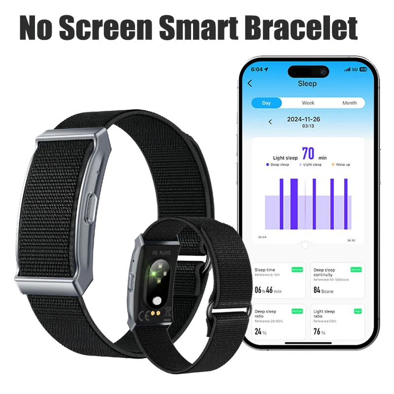 

Health Smart Bracelet Heart Rate Sleep Monitor Wristwatch Outdoor Sports Fitness Tracker Smart Watch For Men Women NO Screen