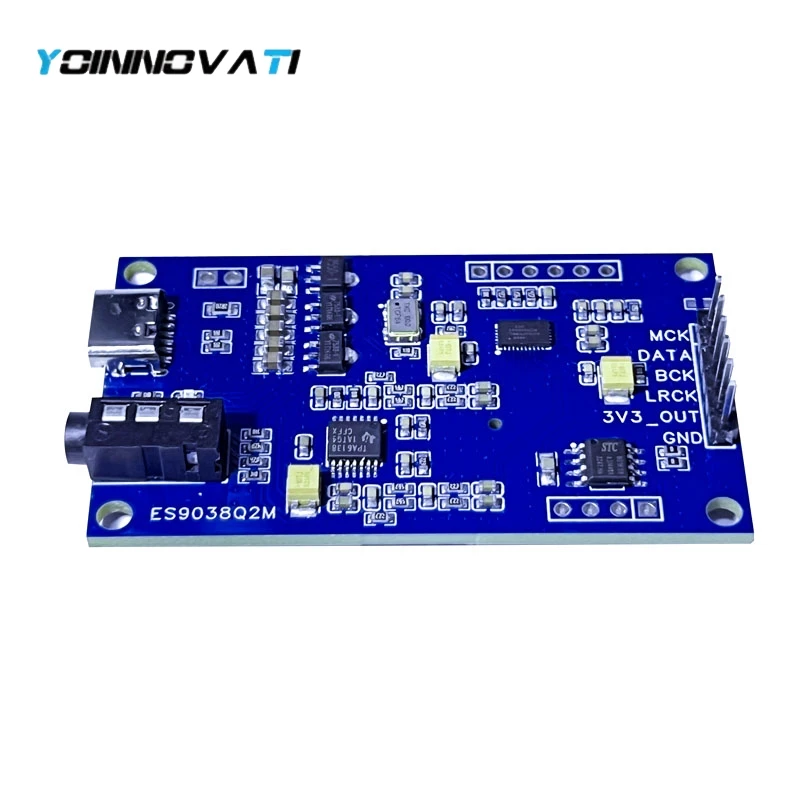 ES9038Q2M I2S DAC Audio Decoder Board DSD512 3.5mm Output USB Type-C Powered Digital Audio DAC Module for DIY Amplifier