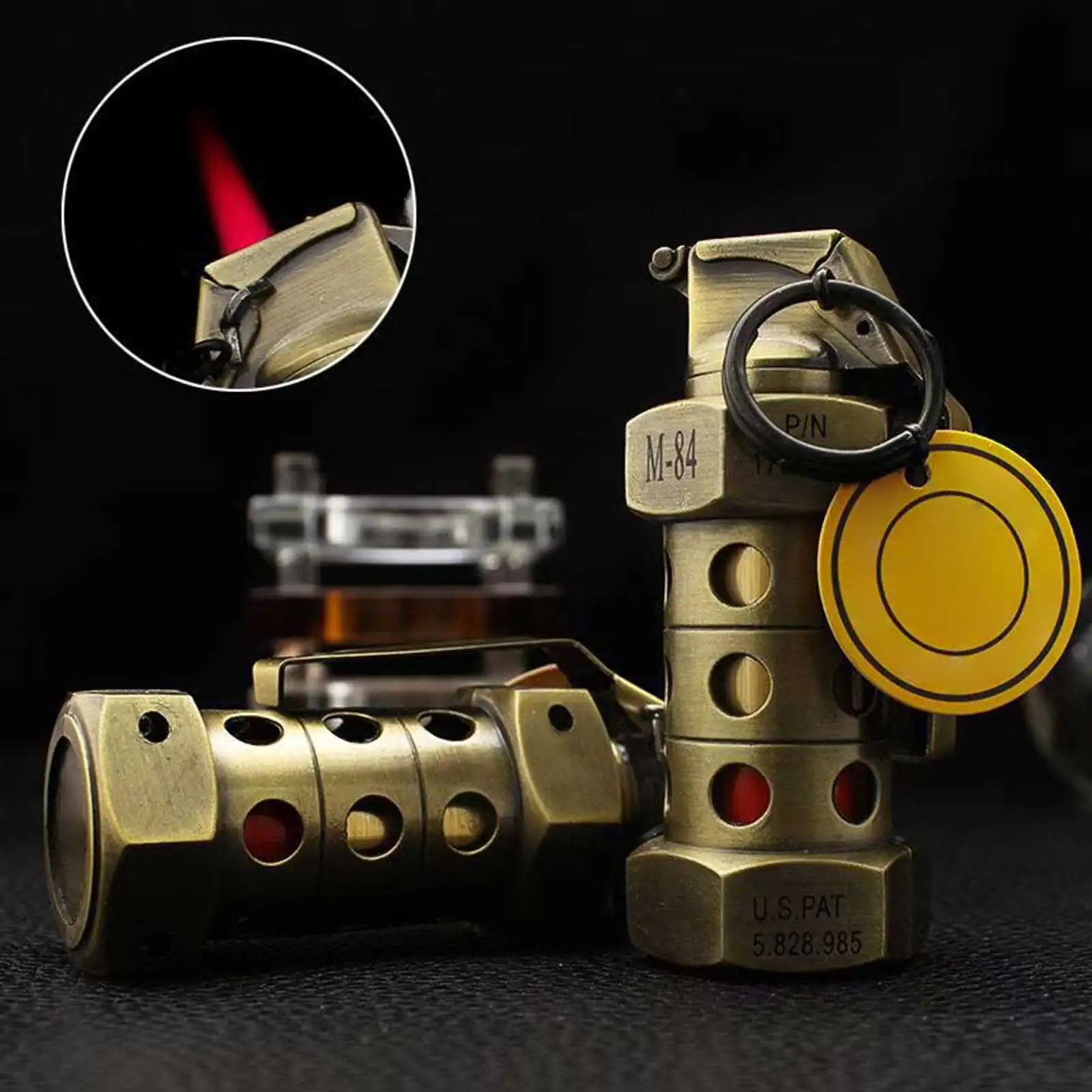 

Funny Grenade-Shape Lighter Retro Windproof Ignition Cigars Lighter Men Present for Lighter Lover Smoking Gadgets for Men