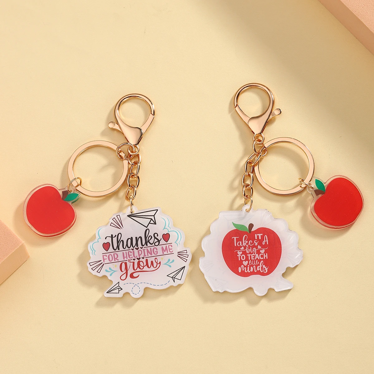 1Pc double-sided acrylic teacher keychain, the best daily gift for teachers, Teacher's Day, back to school season,  Thanksgiving