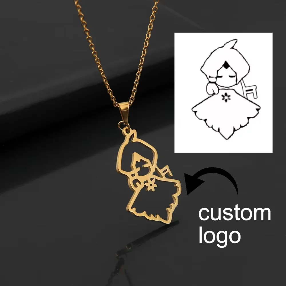 

Custom Logo Picture Pendant Necklace For Women Men Stainless Steel Choker Birthday Gift (Can Choose Chain Length And Chain Type)