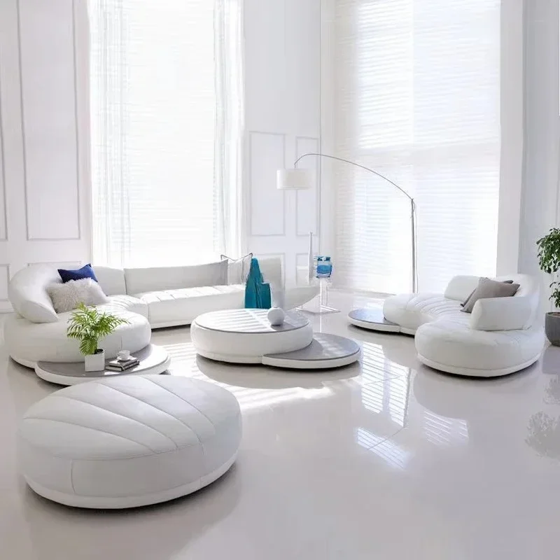Luxury Modern Living Room Furniture Sofa Set Leather Large Leather Sofa Set