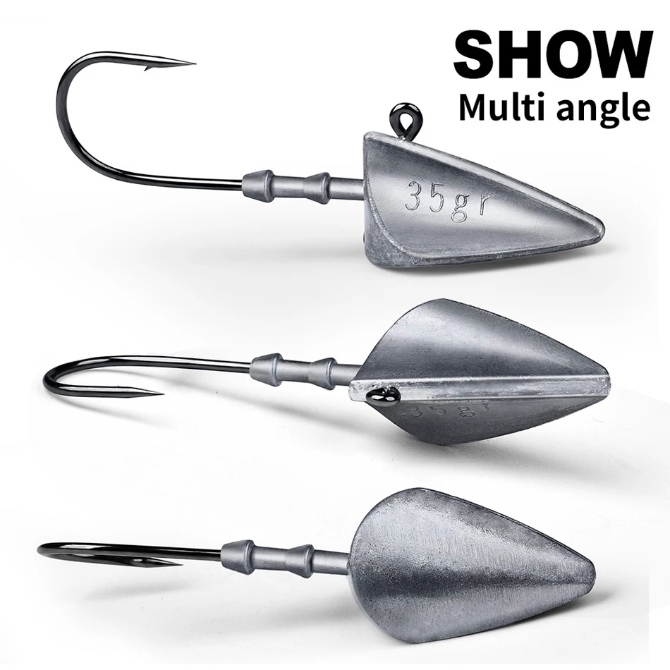 Triangle Head Hooks 7g 10g 15g 21g 28g 35g Ship type fishing hook soft worm jig Lure Hook Jig Head Fishing Tackle Hooks