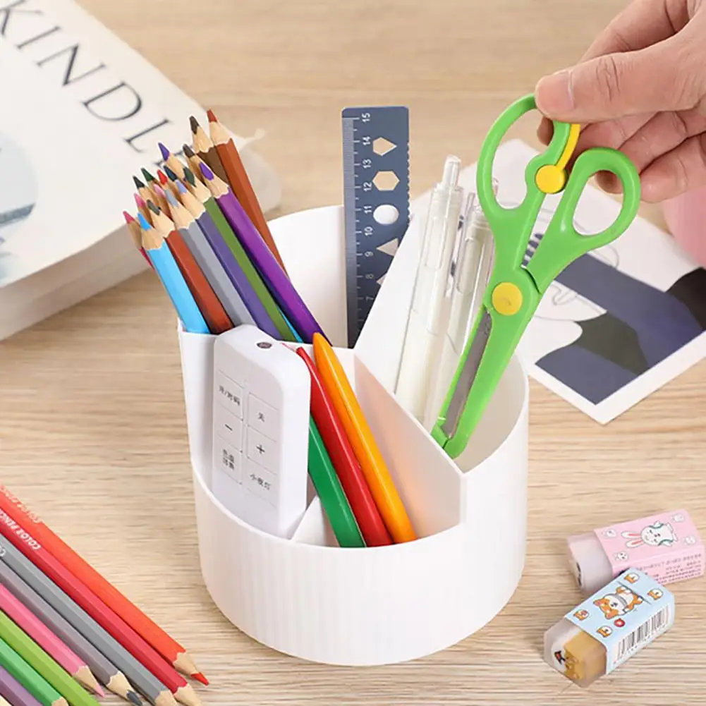 Pen Holder Cup Pen Holder for Desk Rotating Pen Holder with Multiple Compartments Office Home School Stationery Organizer