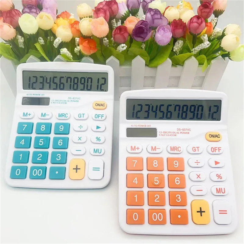 1pcs School Solar Calculator Cute Scientific Large Display Calculators Office Desktop Computer Calculators Financial Calculator