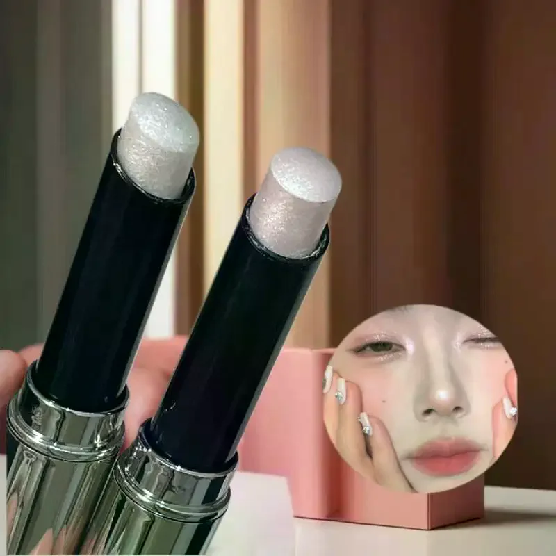 HERORANGE Shimmer Highlighter Stick Natural Glitter White Highlight Eyeshadow Pencil Contour Shading Brightening Face Makeup #4