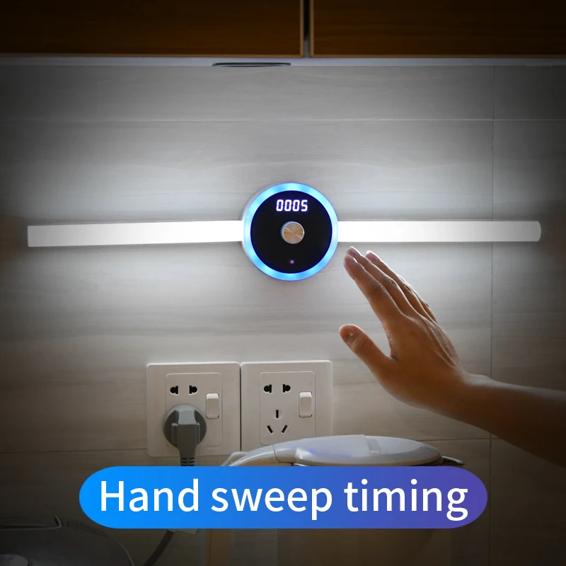 Smart Cabinet Küchen spiegel Lichter für Schrank Gang Lese schreibtisch Sweep Schalter Lampe Hand Sweep Timing Sensor intelligente Uhr