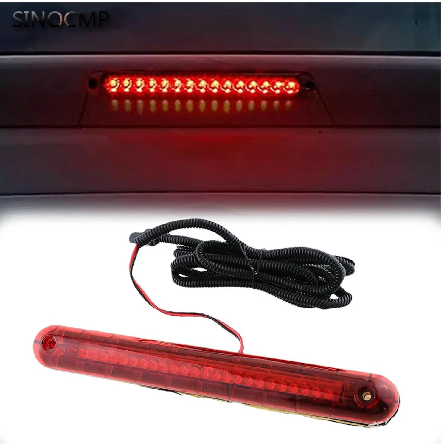 

Red 24 LED 12V Car Third Brake Light Rear Tail Center High Mount 3rd Stop Lamp Universal For Any Cars SUVs Trucks Car Lamp