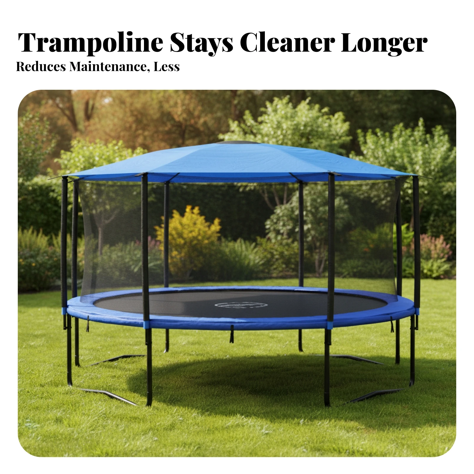 Woven Trampoline Canopy Lightweight Trampoline Shade Cover Sunshade Cloth Attachment Tabs
