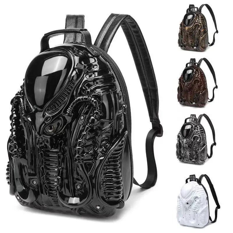 Fashion casual backpack personality 3D alien monster backpack backpack computer bag backpack men's and women's backpack