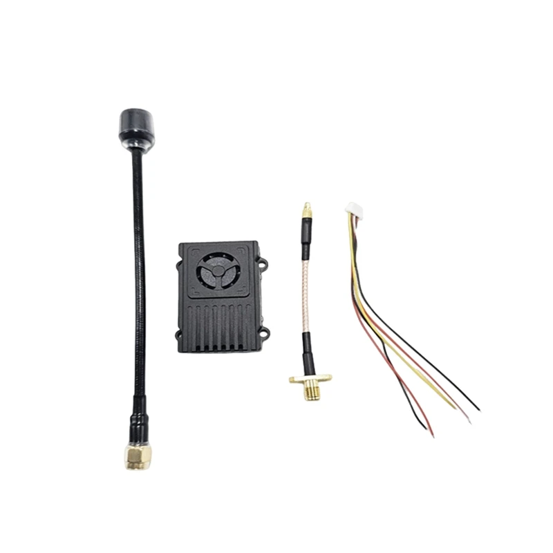 5.8G 4W FPV VTX+Antenna 48CH 4000W Video Transmitter Built-In Heat Sink+Fan For Long Range FPV Drone RC Model Durable