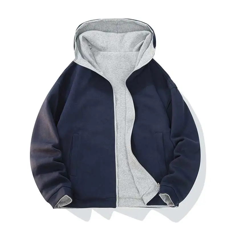 Novo unisex cardigan moletom com capuz outono e inverno com capuz jaqueta dupla face cor sólida ao ar livre jaqueta esportiva casual