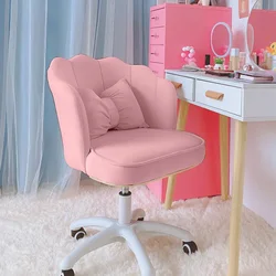 Silla de ordenador con respaldo giratorio para niñas, taburete de maquillaje, cómodo, bonito, para dormitorio, escritorio, escritura