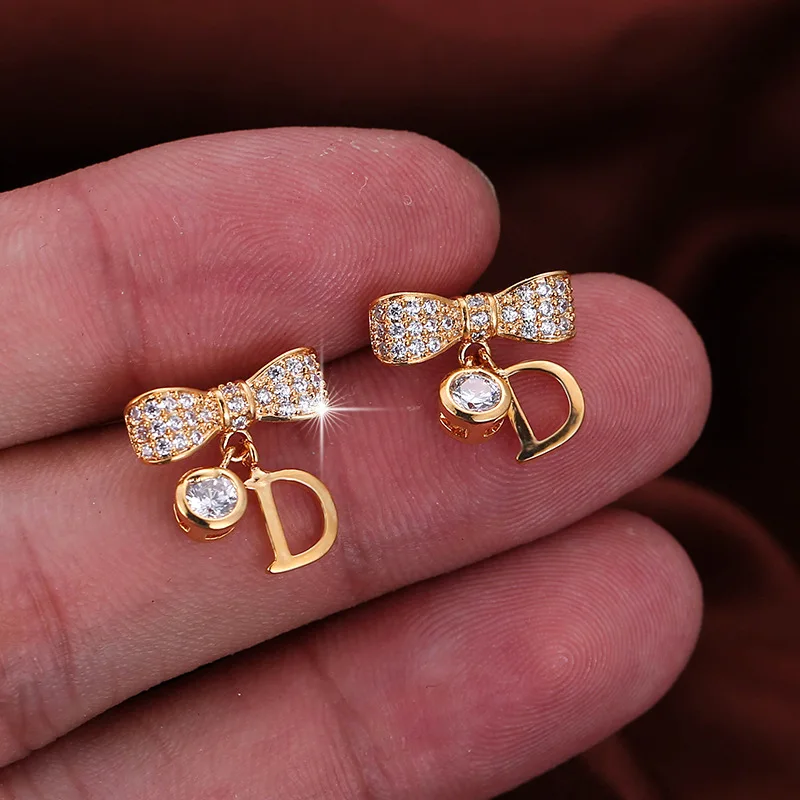 Japanese Korean Fashion Delicacy High Quality Lettered D Ear Stud Friends Banquet Wear BEEKING WOMEN\'S Jewelry Earrings 2022