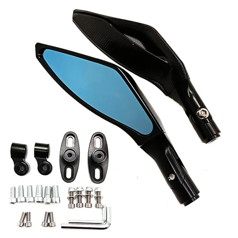 2 Stück universelle Seitenspiegel für Elektro-Scooter und Motorräder, passend für Honda CBR600RR CBR 600 RR, M8 M10, Rückspiegel im Schafhorn-Design. – Detail 5