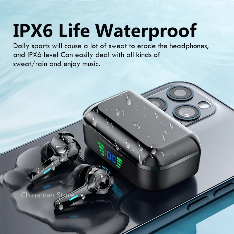 TWS bezprzewodowe słuchawki Bluetooth 5.0 LED etui z funkcją ładowania słuchawki bezprzewodowe radio z głębokim basem sportowe wodoodporne słuchawki z mikrofonem