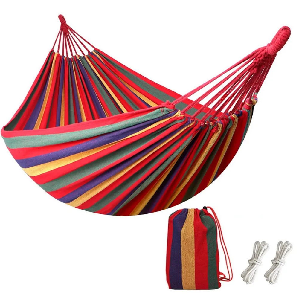 

Outdoor Canvas Hammock Camping Swing Hammock with Tree Ropes Load-bearing Up To 200kg for Garden Patio Backyard Hanging Chair