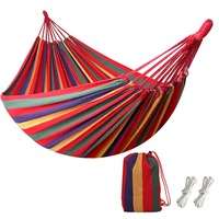 Outdoor Canvas Hammock Camping Swing Hammock with Tree Ropes Load-bearing Up To 200kg for Garden Patio Backyard Hanging Chair