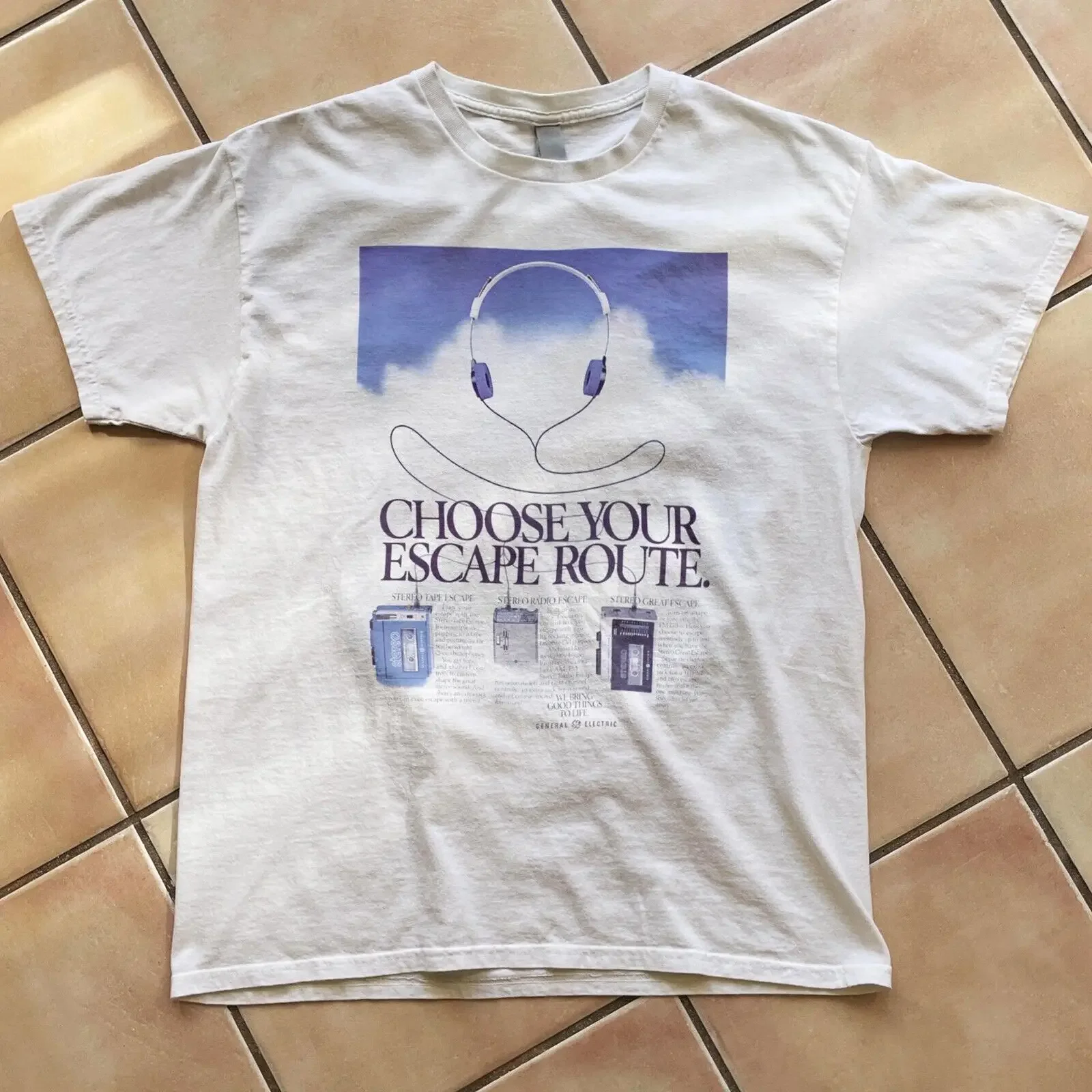 

Choose your escape route, vintage marketing campaign tshirt advertisement
