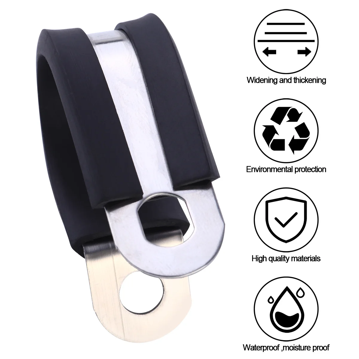 

12Pcs Wire Clamp for Cable Secure Hold Easy Install R-Type Cable Clip for Home Factory Ship Windshield Black 5x3x1.8cm