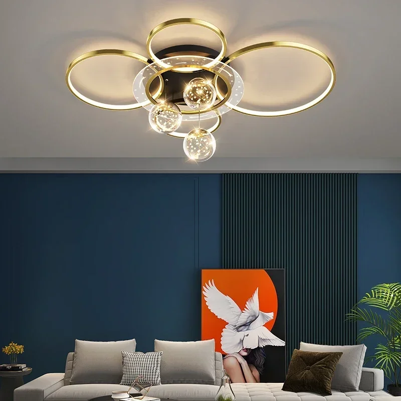 Modern LED Fixture Gold Ceiling Lights Luxury Living Dining Room Ceiling Lamp Home Decor Hanging Light Luster Fixtures