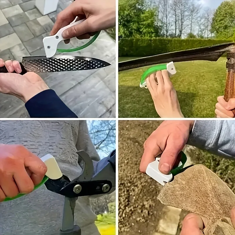 1 Stück tragbarer Messerschärfer aus Wolframstahl, manuelles Schärfwerkzeug, geeignet für Taschenmesser, gezahnte Klingen, Achsen und Schwerter – Detail 3