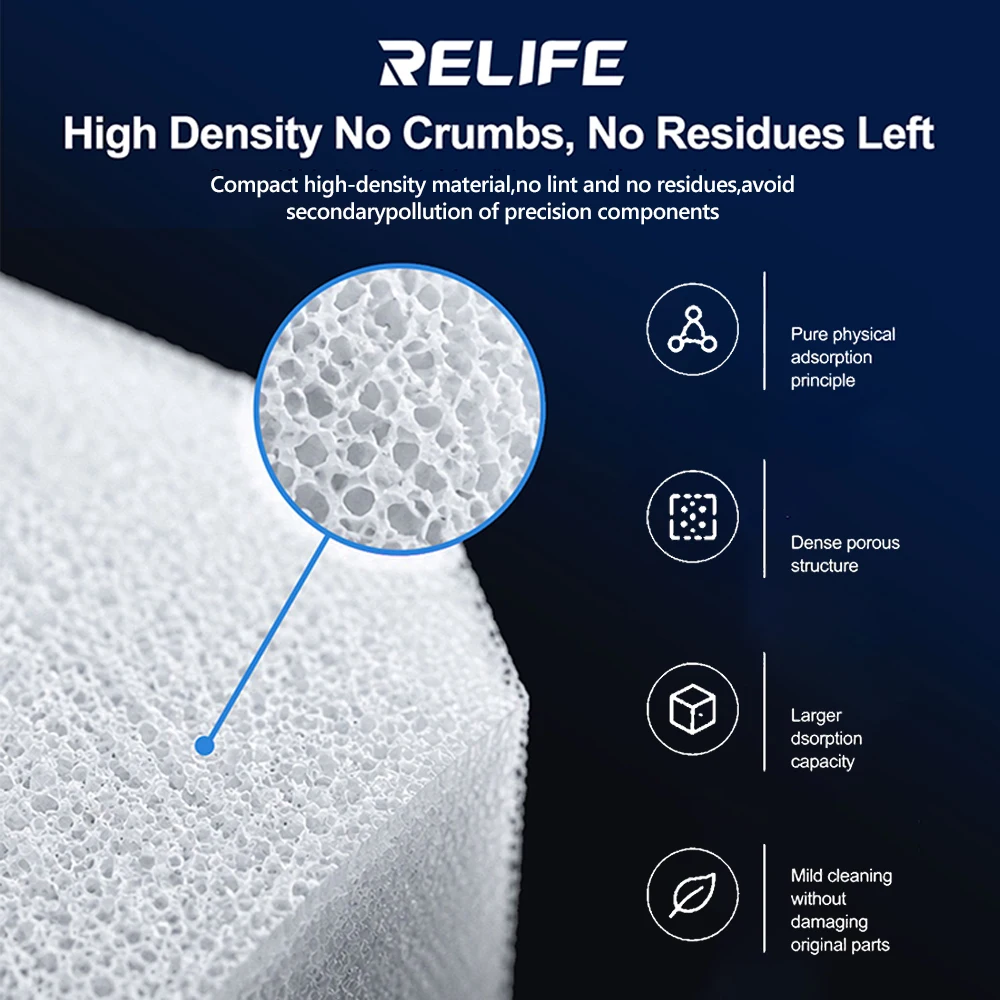 RELIFE HO1 Nano Cleaning Sponge 500PCS for Phone Repair Motherboards Capacitors PCB Cleaning Dust Removal Stain Removal Tool