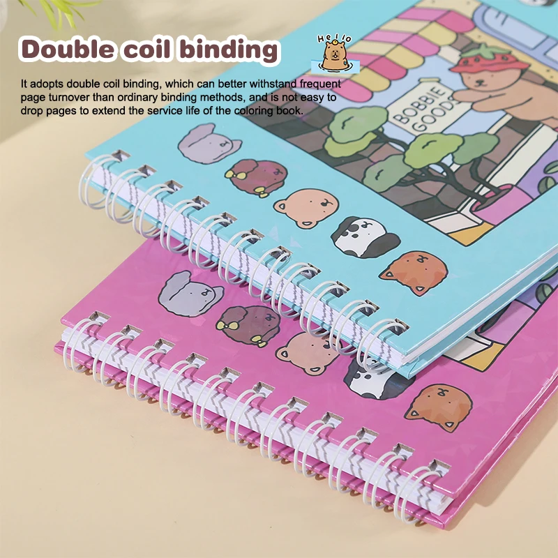 "Entertaining Kapibala Animal Characters Coloring Book; Charming Little Bear Sketchbook; Fun Teenage Gift"