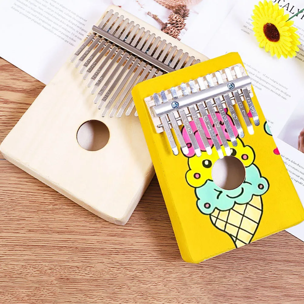 

1Set DIY Kalimba Material Wooden Thumb Piano Painting Finger Musical Instrument Blank Kalimba Kit Kids Handmade Art Graffiti