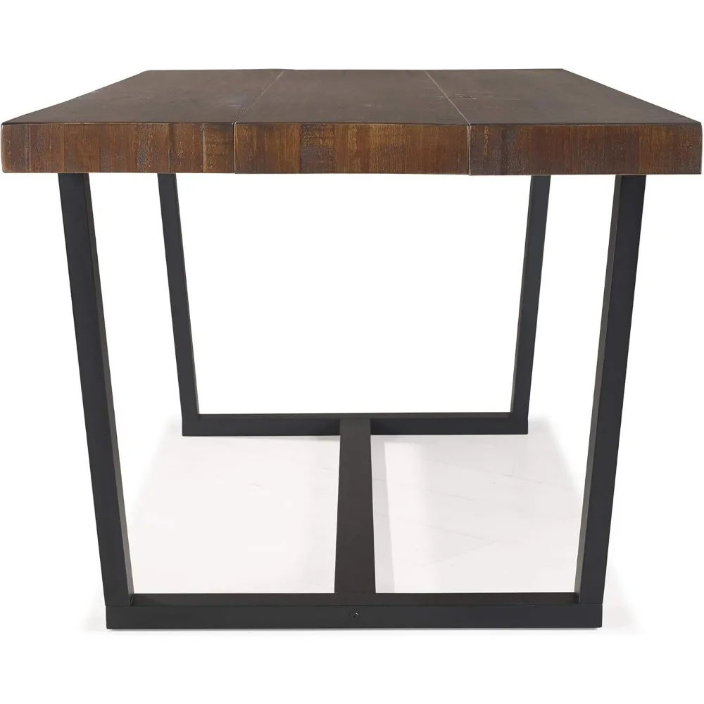 Mesa de jantar moderna em madeira maciça, 72 polegadas, mogno