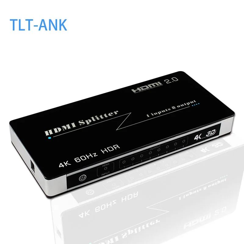 HDMI Splitter 1 in 8 Out Distributor HDMI 2.0, HDCP 2.2, 18 Gbps 4K@60Hz 2k@120Hz UltraHD,Plug&Play