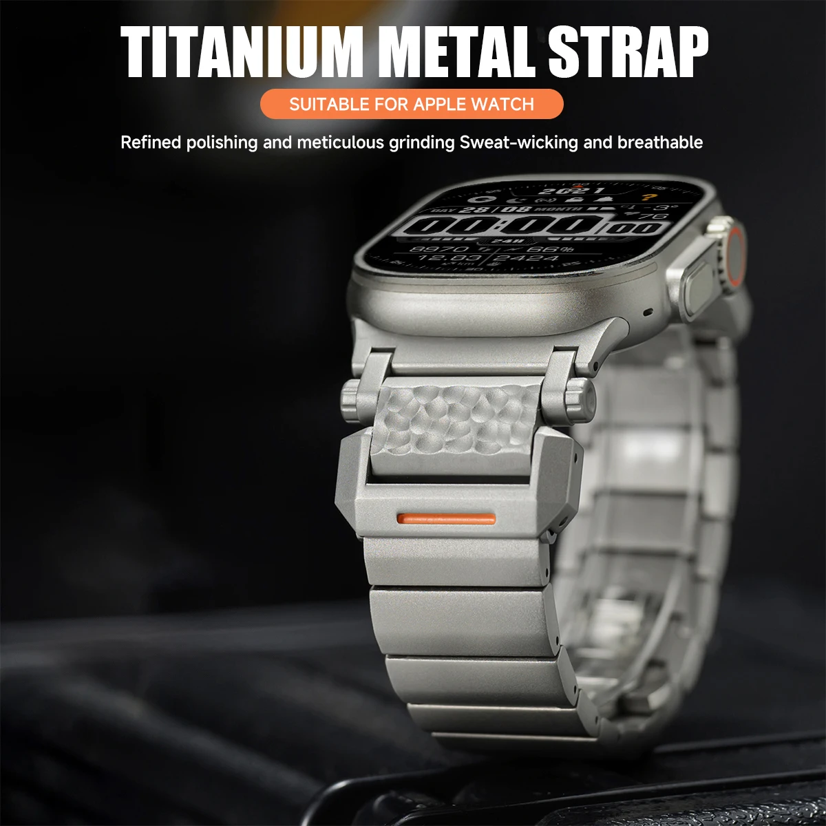 สายไทเทเนียมสุดหรูสำหรับ Apple Watch Ultra 3 49 มม. 44 มม. 45 มม. 46 มม. สายไทเทเนียมสำหรับ IWatch Series 11 10 9 8 7 6 SE สายข้อมือผู้ชาย