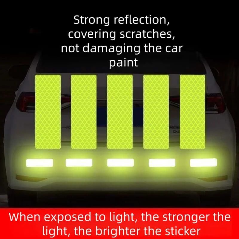 

Светящаяся светоотражающая наклейка на задний бампер автомобиля, предупреждающая наклейка, маркер безопасности кузова, светоотражающая лента для автомобиля