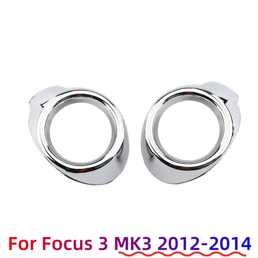2pcs Front Fog Light Cover Fit for Ford Focus 3 Mk3 2012 2013 2014 ABS Chrome Lamp Trim Bezel Bumper Foglight Car Accessories view 4
